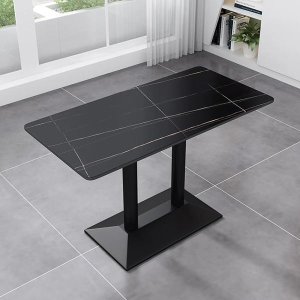 MuXing Gastronomiemöbel Esszimmertisch Esstisch Küchentisch für Esszimmer Wohnzimmer tisch Bistrotisch Keramik schwarzschwarz2