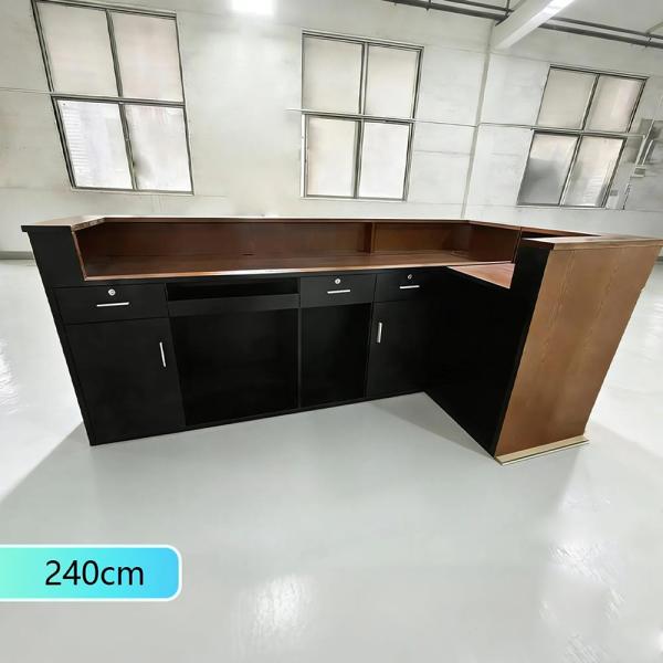 Muxing Maßanfertigung Bartisch Bar-Tresen Eckbartresen Gastronomie-Theke Restaurant-Bar Empfangstresen Braun