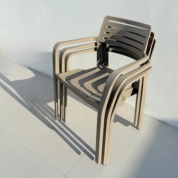 Muxing Garten-Set Rundtisch mit 4 Stühlen, Outdoor Esstischgruppe Kleiner Bistro-Tisch + Stühle, Terrassenmöbel aus Kohlenstoffstah , wetterfest 70cm