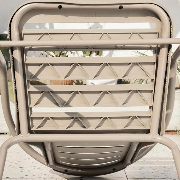 MuXing 5-teiliges Gartenmöbel-Set – 4 Einzelsessel, 1 Tisch, Outdoormöbel, Terrassenmöbel, Essgruppe für den Garten Witterungsbeständig Beige L80cm /KLNZY80/