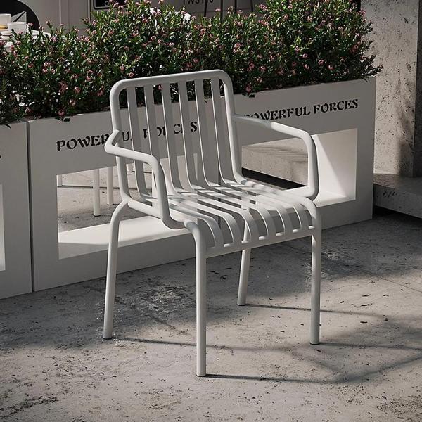 MuXing Gartenmöbel Set aus Eisen – 3er-Set (1 Tisch + 2 Stühle) – Balkon Terrasse Outdoor Bistro Sitzgruppe – Balkonmöbel Wetterfest – Weiß 70cm【BFZ6588】