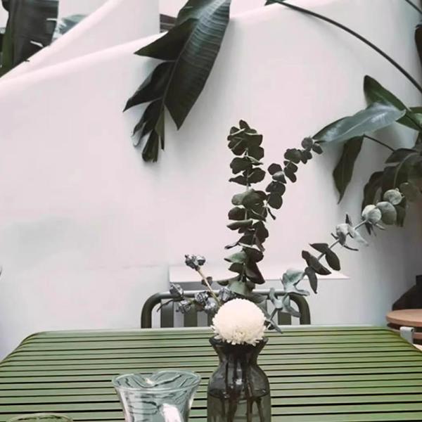 MuXing Gartenmöbel Tisch- und Stuhlset – Outdoor Eisenmöbel, geeignet für Gartenrestaurants, Cafés und andere Außenbereiche, grün