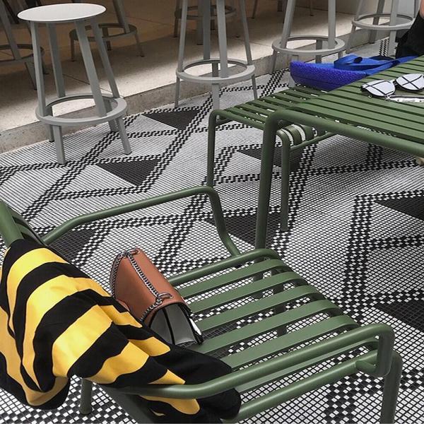 MuXing Gartenmöbel Tisch- und Stuhlset – Outdoor Eisenmöbel, geeignet für Gartenrestaurants, Cafés und andere Außenbereiche, grün