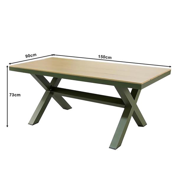 Muxing Garten-Sitzgruppe,mit tisch & 6 Stühle, Outdoor Essgruppe,wetterfest,Sitzkissen,für den Außenbereich Grün