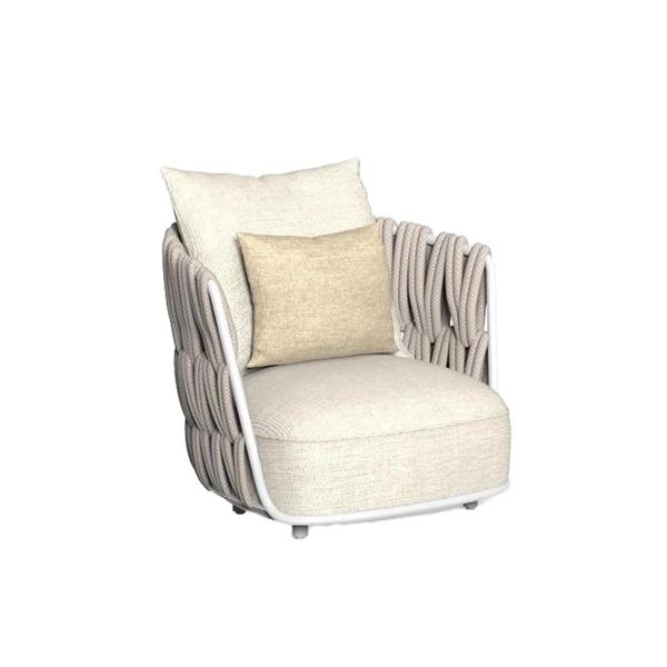 MuXing Geflochtenes Outdoor-Sofa 3er-Set mit 1-Sitzer, schrägem Ecksofa & 3-Sitzer Ecksofa, geeignet für Garten, Hof und Balkon, Beige