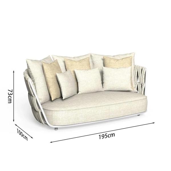 MuXing Geflochtenes Outdoor-Sofa 3er-Set mit 1-Sitzer, schrägem Ecksofa & 3-Sitzer Ecksofa, geeignet für Garten, Hof und Balkon, Beige