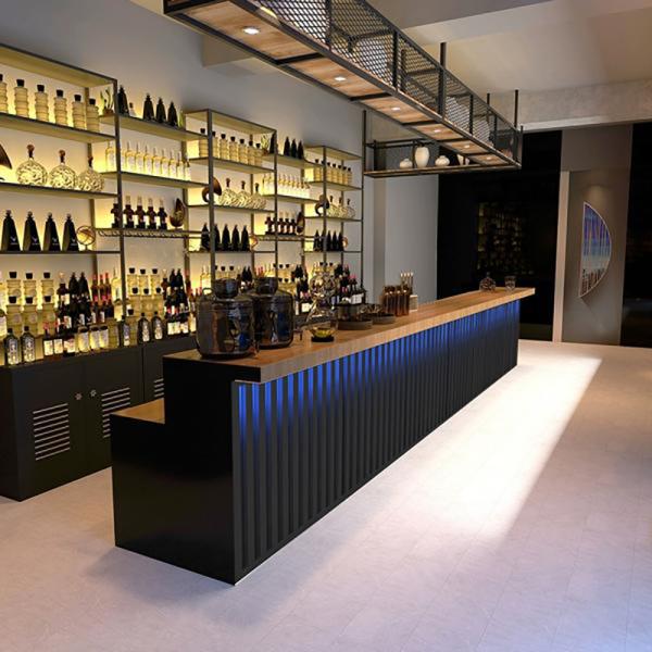 Muxing Theke Maßanfertigung Kasse Großer Kassentisch Bartheke Bartisch Bar Empfangstheke Schwarz