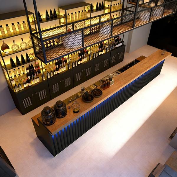 Muxing Theke Maßanfertigung Kasse Großer Kassentisch Bartheke Bartisch Bar Empfangstheke Schwarz